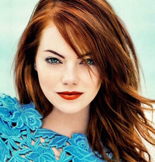 I always described Lindsay with a sweep of red hair grazing her face, and here's Emma with the same look. Perfect!